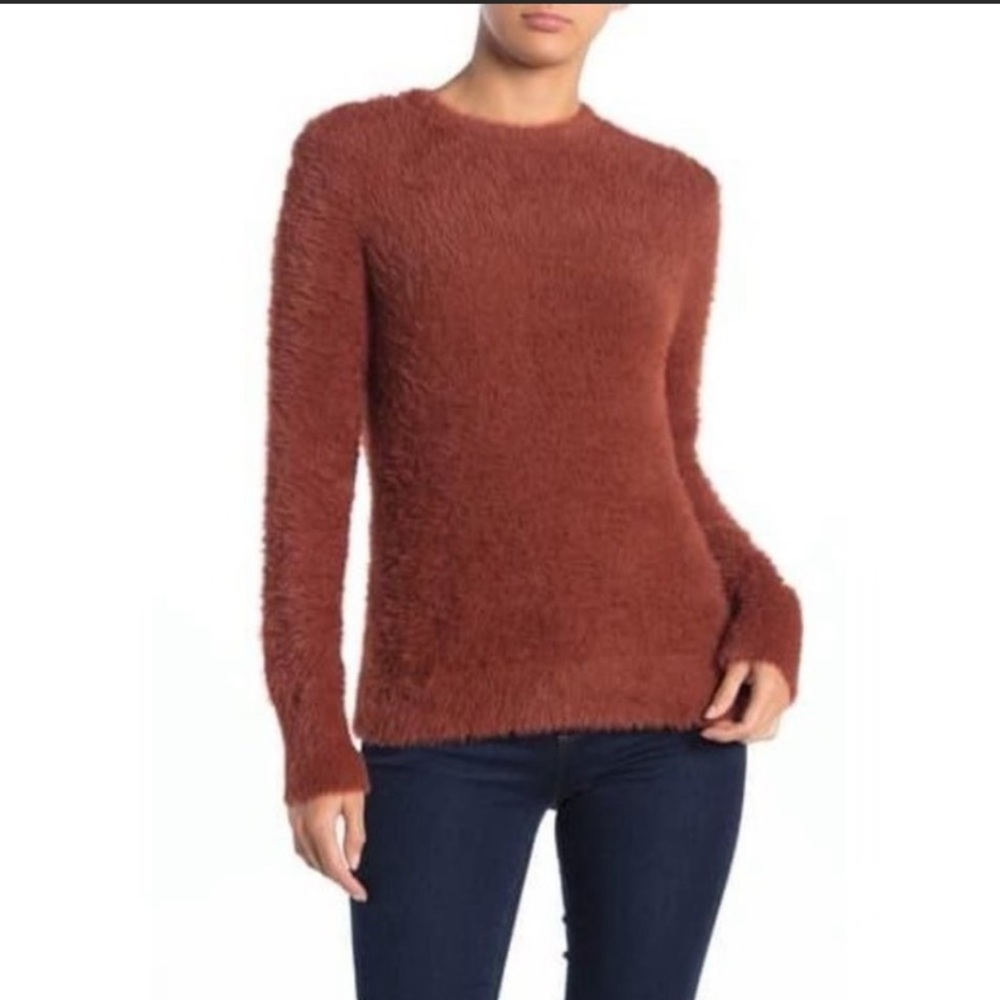 Free Press Fuzzy Brown Pullover Sweater